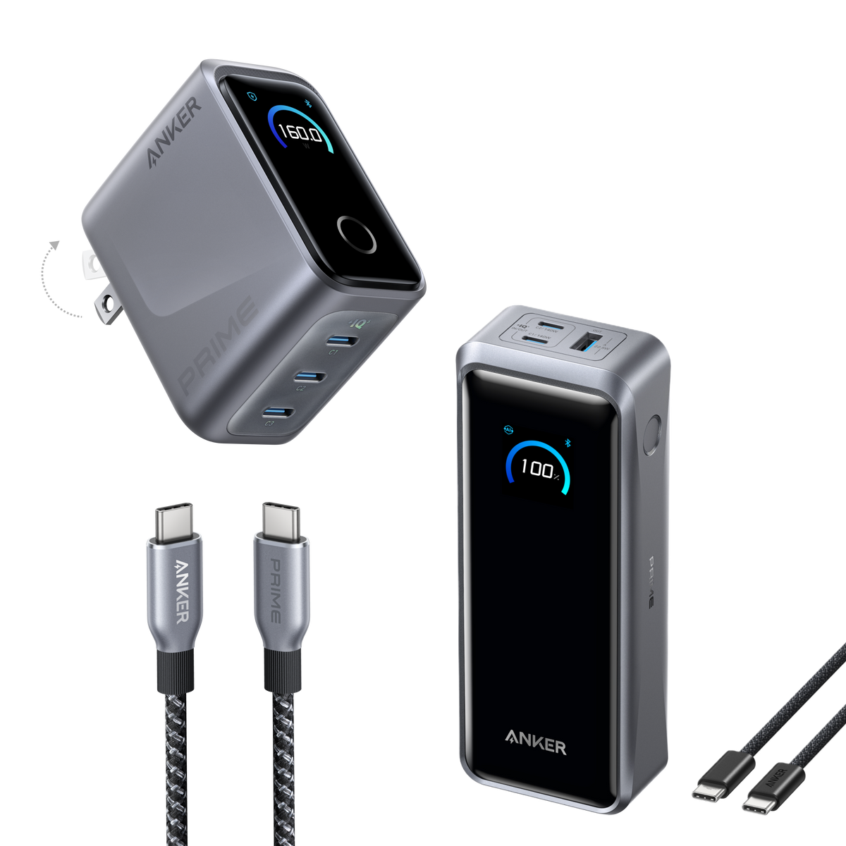 Travel Power kit | ANKERXI Prime 26K Power Bank and 160W 3-Port Charger - Default Title