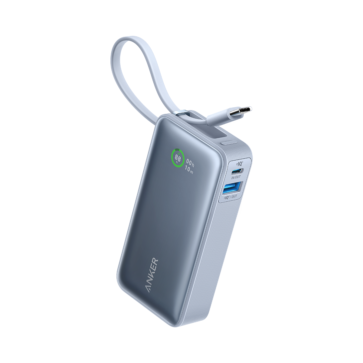 ANKERXI Nano Power Bank (30W, Built-in USB-C-cable) Shell White