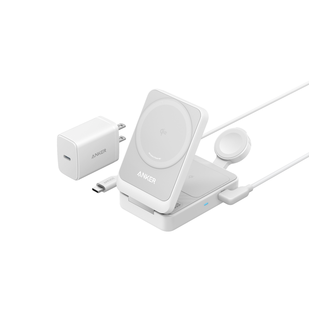 ANKERXI MagGo Wireless Charging Station (Foldable 3-in-1) Shell White - Default Title