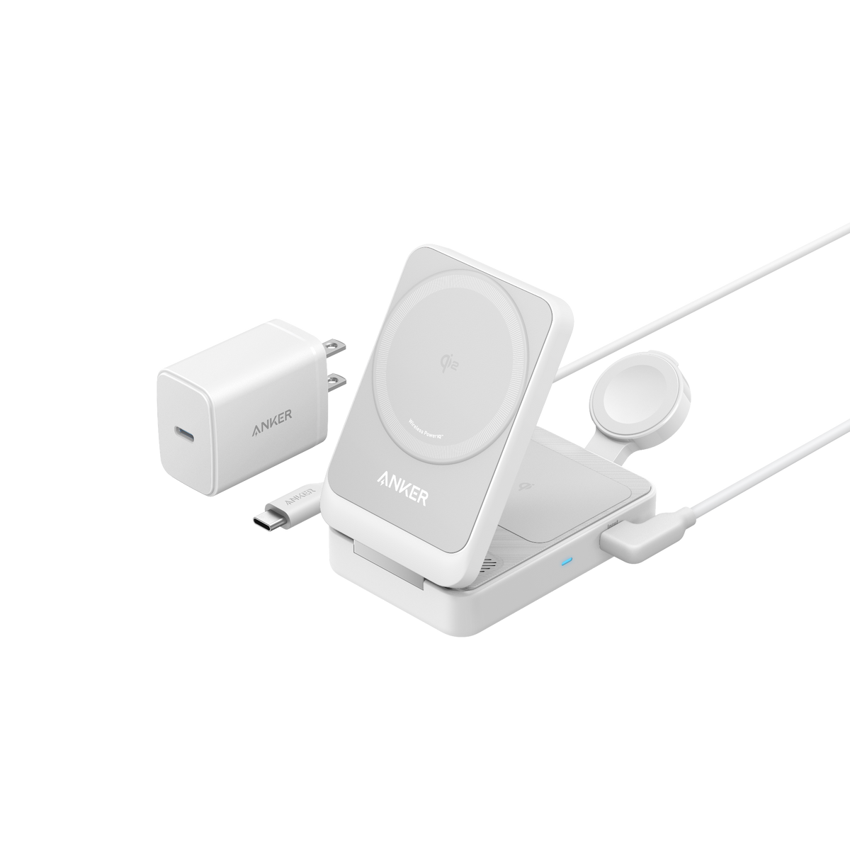 ANKERXI MagGo Wireless Charging Station (Foldable 3-in-1) Shell White - Default Title