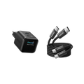 ANKERXI Nano Charger (45W, Smart Display)+ANKERXI 240W USB C cable, [2 Pieces 1,8m] Black Stone - Default Title