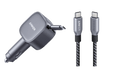 ANKERXI Nano Car Charger (75W, USB-C Port, Built-in Retractable USB-C cable) + ANKERXI Prime USB-C on USB-C cable (240W, Upcycled-Braided Design) black - Default Title