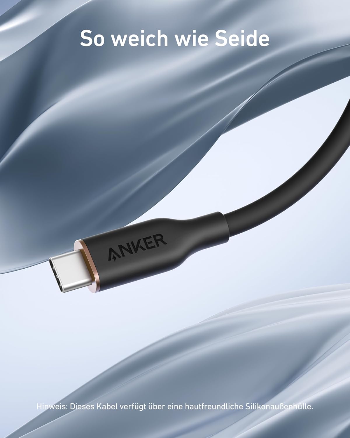 ANKERXI 643 USB-C to USB-C Cable (Flow, Silicone) Gift 6ft / Midnight Black