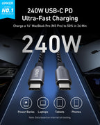 ANKERXI Prime USB-C to USB-C Cable (240W, Upcycled-Braided)