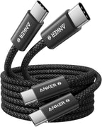 ANKERXI 240W USB C cable, [2 Pieces 1,8m] Black Stone