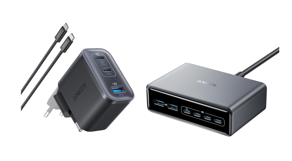 ANKERXI Prime Charger (200W, 6 Ports, GaN) + ANKERXI Nano Charger (70W, 3 Ports) black - Default Title
