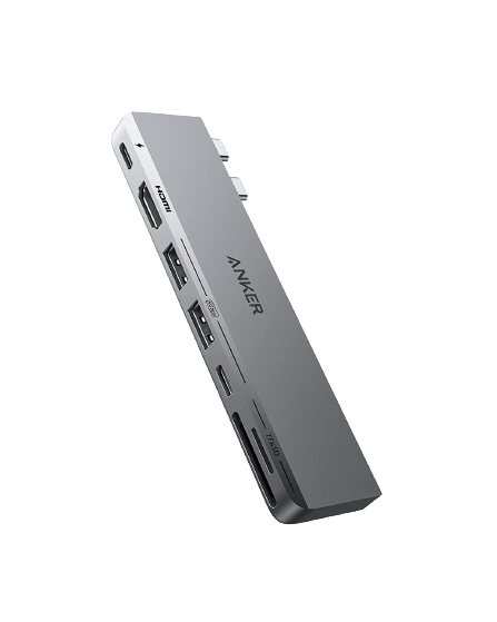 ANKERXI 547 USB-C Hub (7-in-2, for MacBook, in Gray)