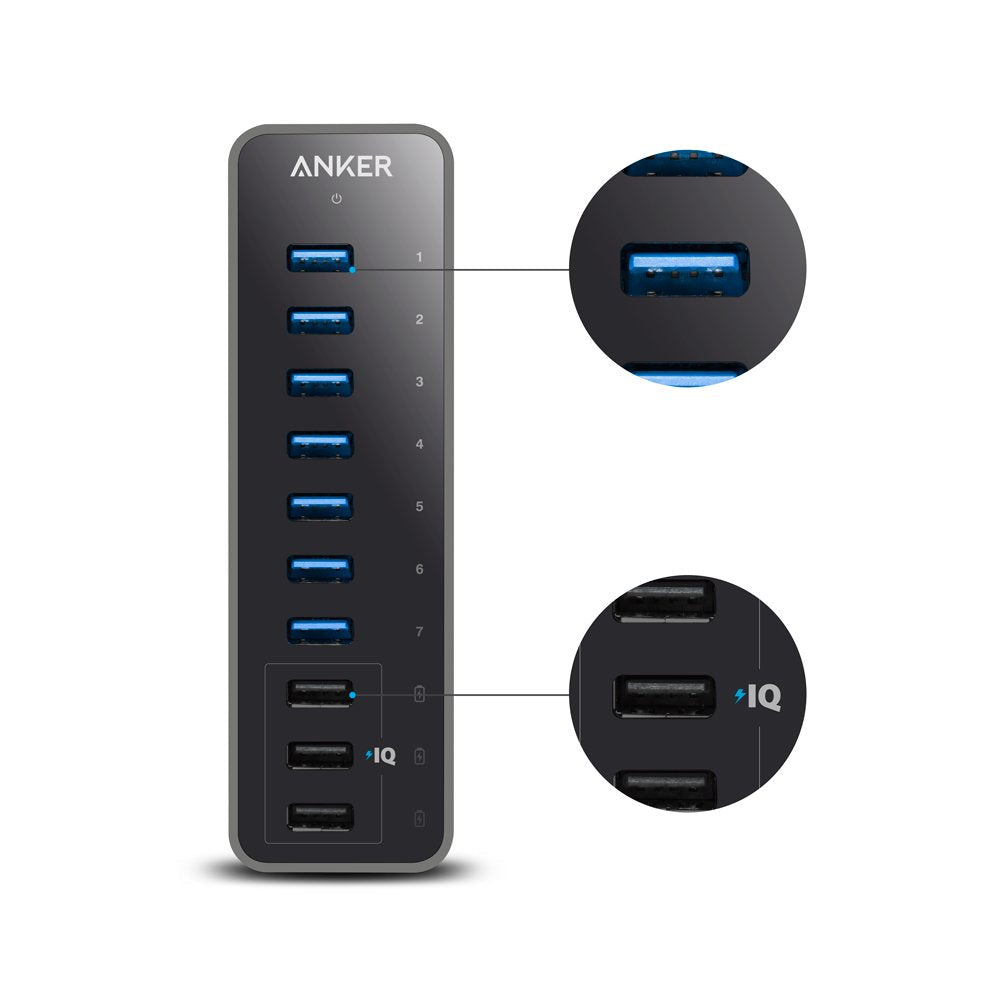 10-portars USB-Hub