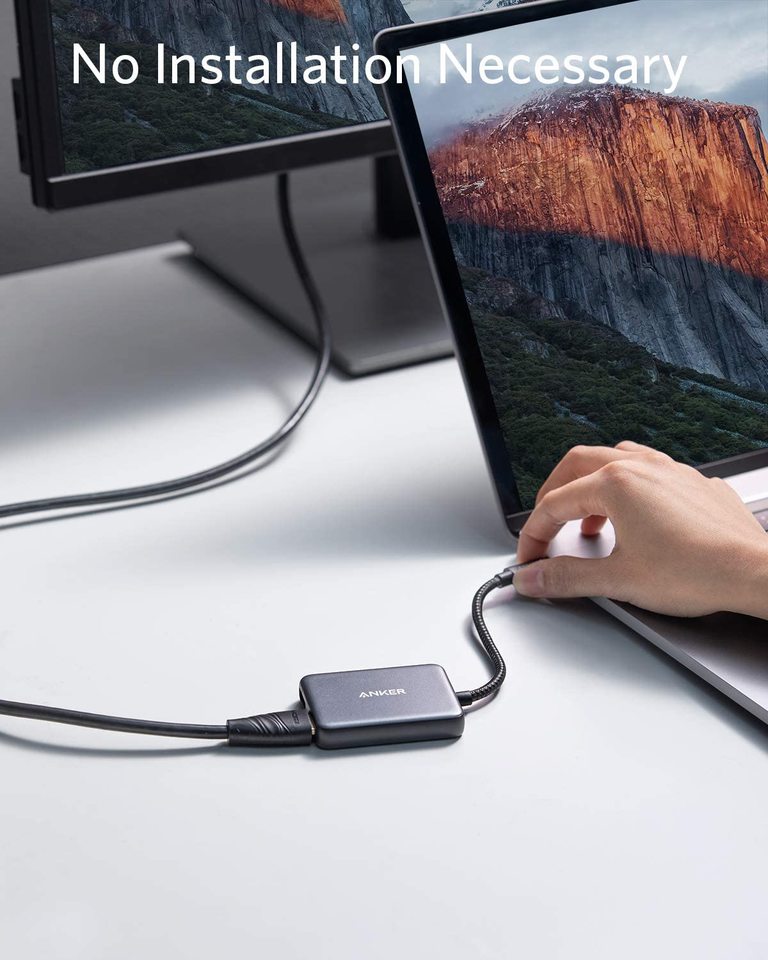 PowerExpand USB-C to dubbel HDMI-adapter Gra