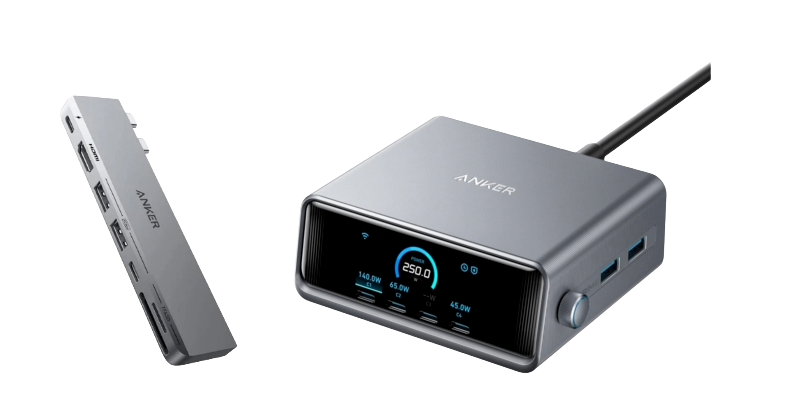 ANKERXI Prime Charger (250W, 6 Ports, GaNPrime) + ANKERXI 547 USB-C Hub (7-in-2, for MacBook, in Gray) - Default Title