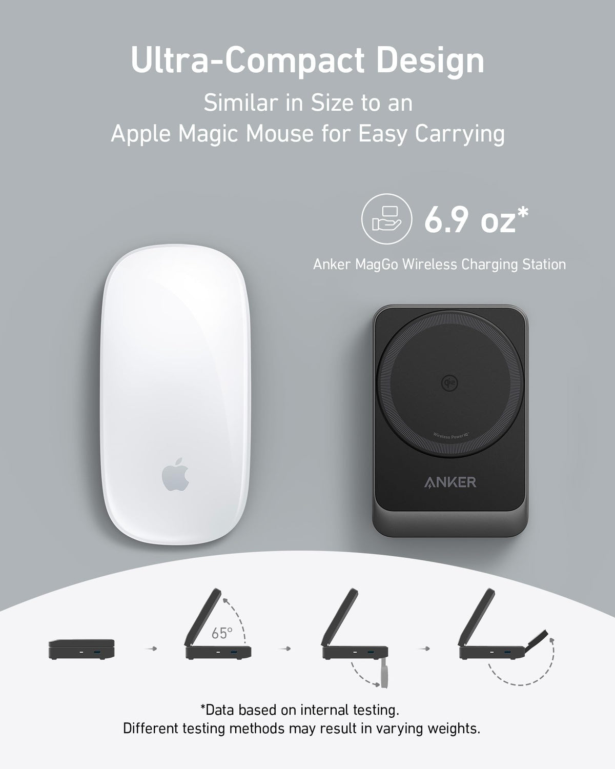 ANKERXI MagGo Wireless Charging Station (Foldable 3-in-1) Black Stone