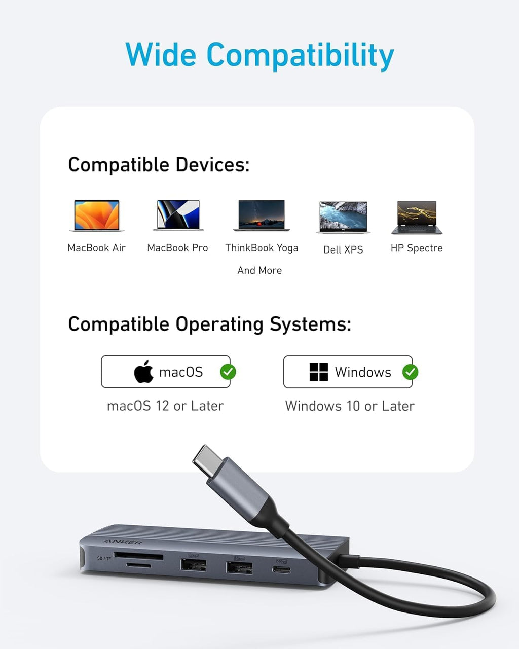 ANKERXI USB-C Hub (10-i-1, dubbel skarm)