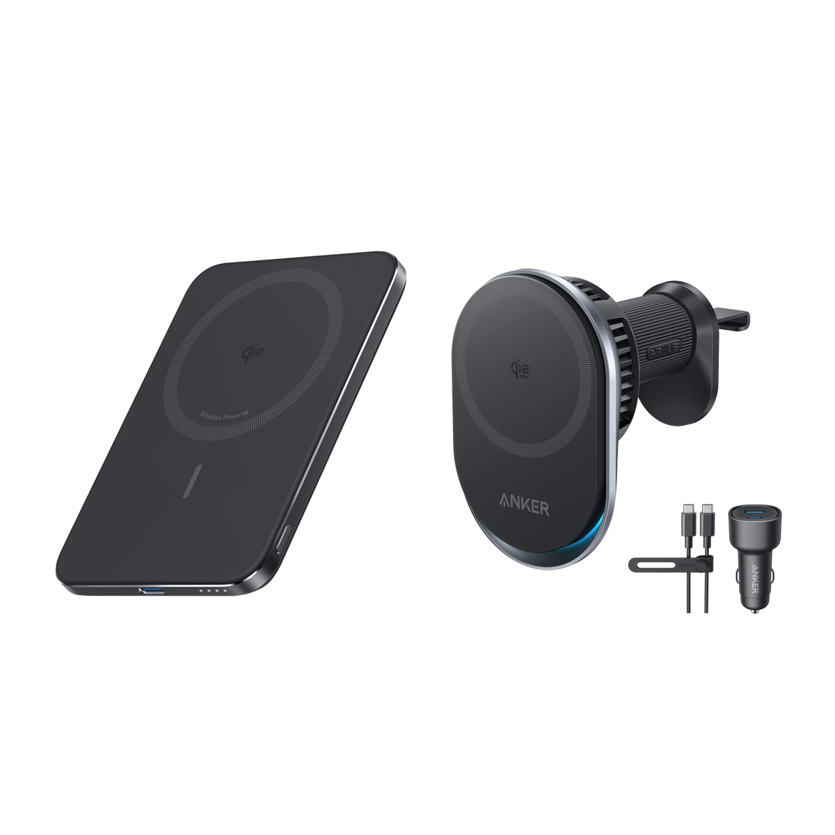 ANKERXI Nano Power Bank + ANKERXI Prime wireless Car Charger black - Default Title