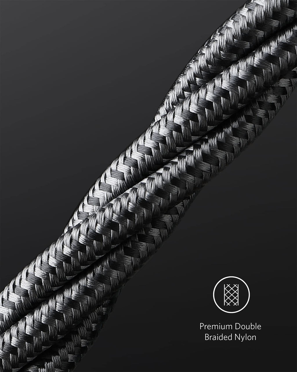 ANKERXI 333 USB-C to USB-C Cable (6ft Nylon, 2-Pack) Silver