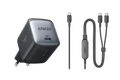 ANKERXI 715 Charger (Nano II 65W) + ANKERXI 2-in-1 USB-C on USB-C cable (120cm, 140W, Flecht-Design) black - Default Title