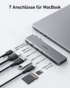 ANKERXI 547 USB-C Hub (7-in-2, for MacBook, in Gray)