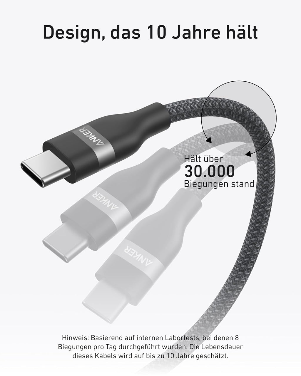 ANKERXI USB-C on USB-C cable (180cm, 240W, Upcycled-braided) + ANKERXI USB-C on USB-C cable (90cm, 240W, Upcycled-braided)