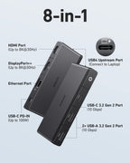 Refurbished ANKERXI 556 USB-C Hub (8-in-1, USB4) Black