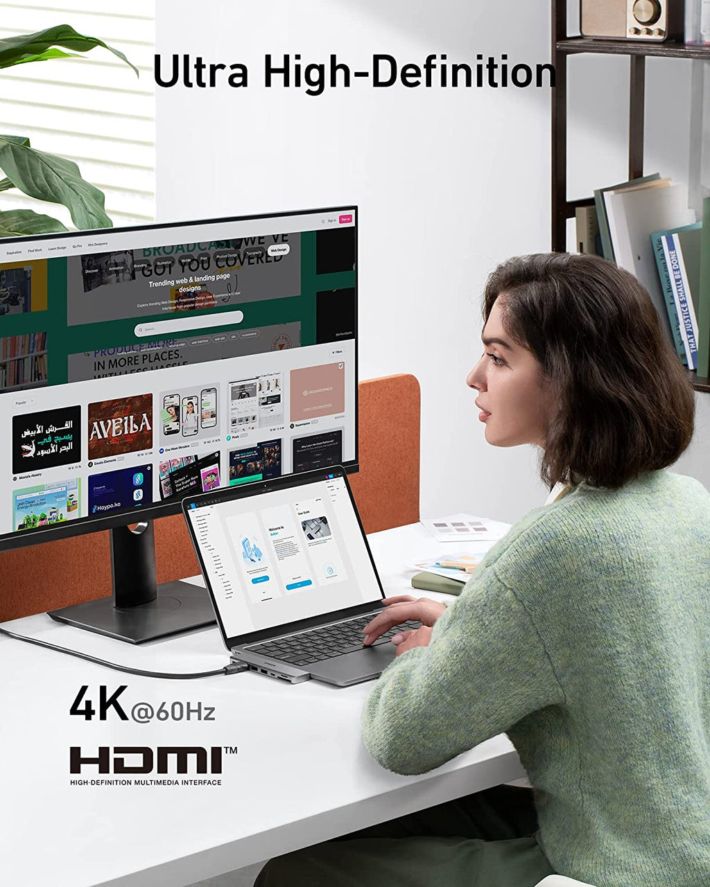 ANKERXI 547 USB-C Hub (7-in-2, for MacBook, in Gray)