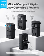 ANKERXI Nano Travel Adapter (5-in-1, 20W, 1-Pack)