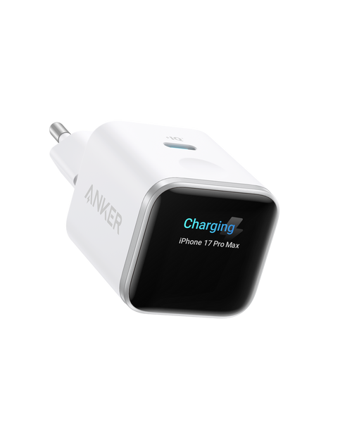 (white) ANKERXI Nano 45W Smart Display-Charger + (Silver) ANKERXI Laptop Power Bank (25K, 165W, built-in and utdragbara cables)