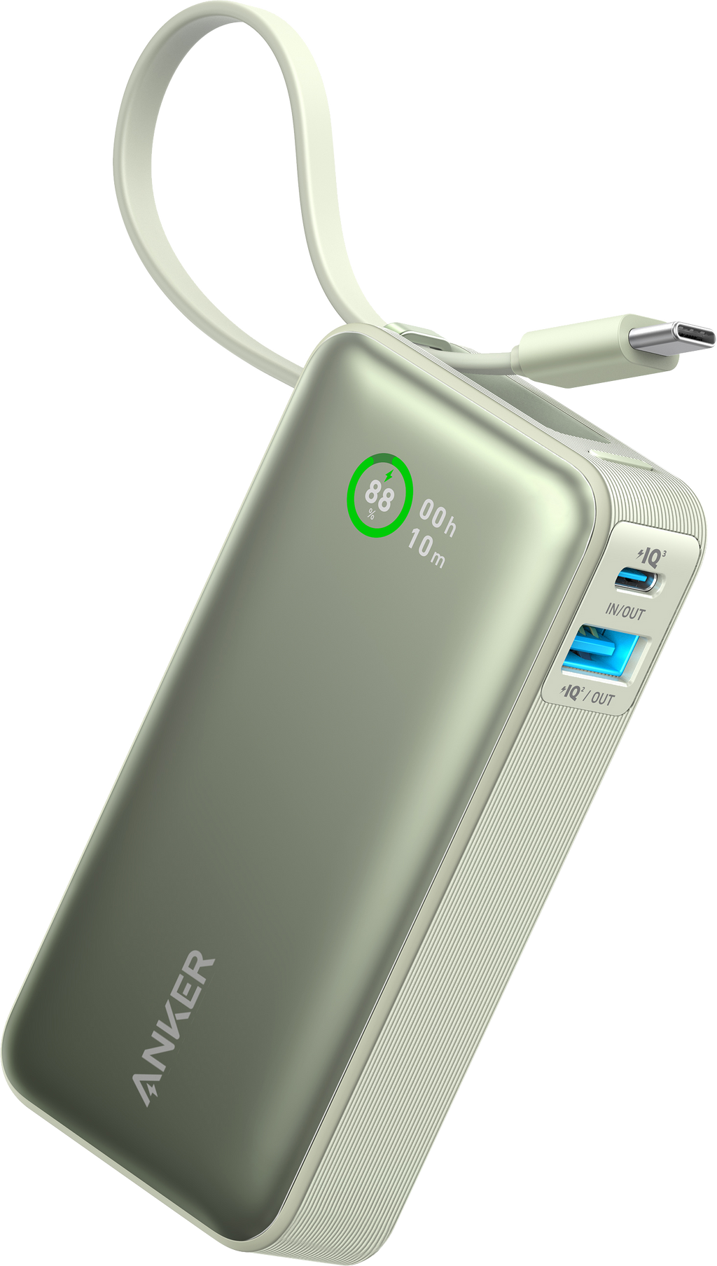ANKERXI Nano Power Bank (30W, Built-in USB-C-cable) Shell White
