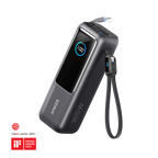ANKERXI Laptop Power Bank (25K, 165W, built-in and utdragbara cables) Space Black - Silver