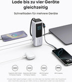 ANKERXI Power Bank (25K, 165W, Built-in + Retractable cable) + ANKERXI Charger (140W, 4-Port, PD 3.1) with USB-C cable black