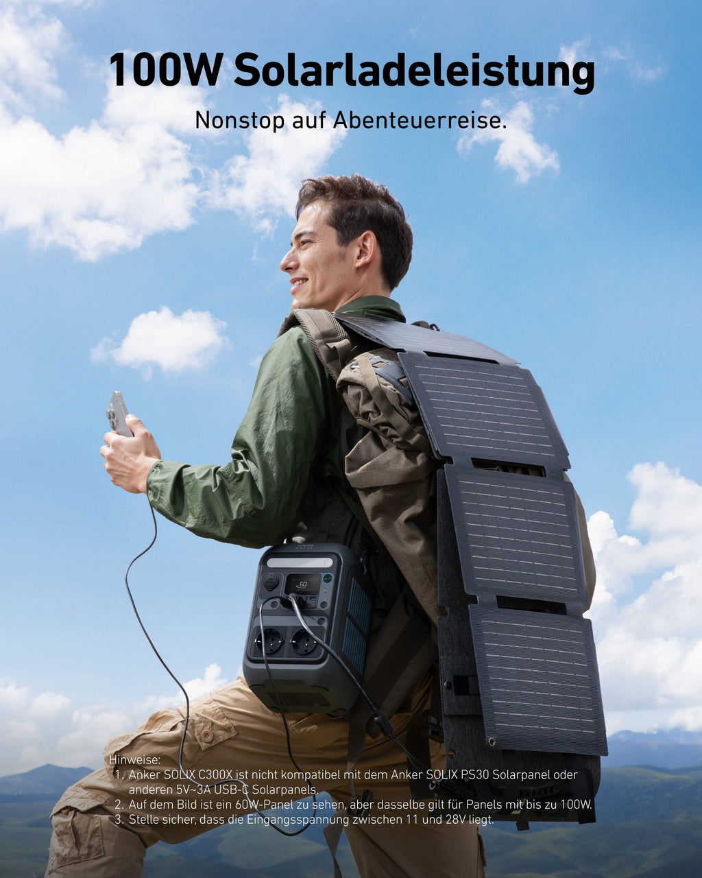 ANKERXI SOLIX C300X Portable Power Station, 288Wh LiFePO4 battery