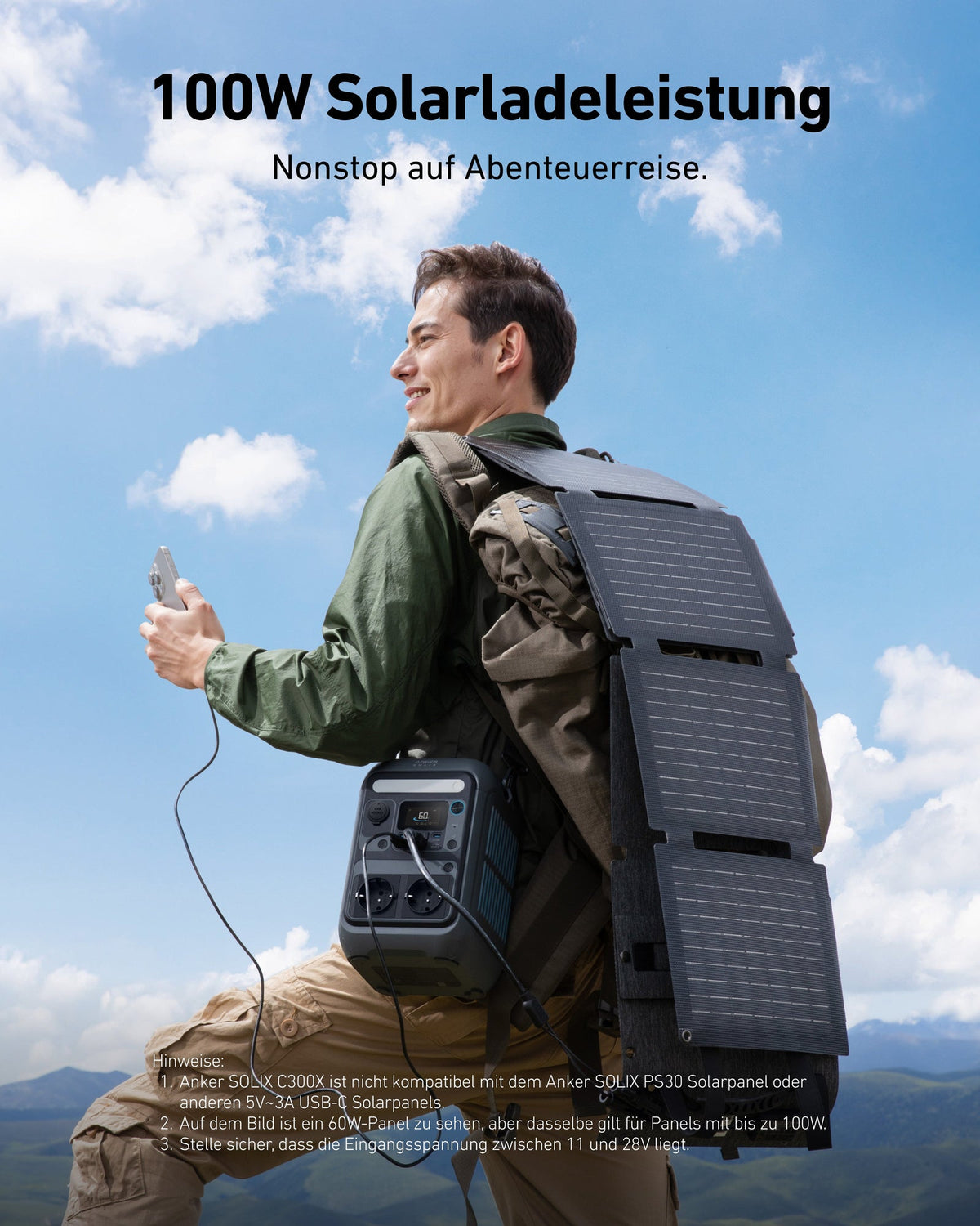 ANKERXI SOLIX C300X Portable Power Station, 288Wh LiFePO4 battery