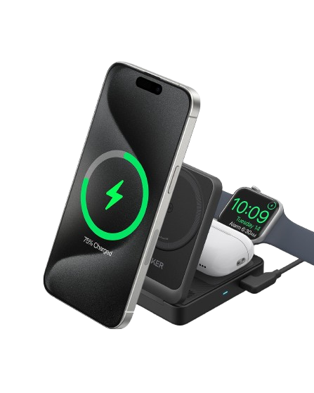 ANKERXI MagGo wireless Charging Station (Foldable 3-in-1) - Black