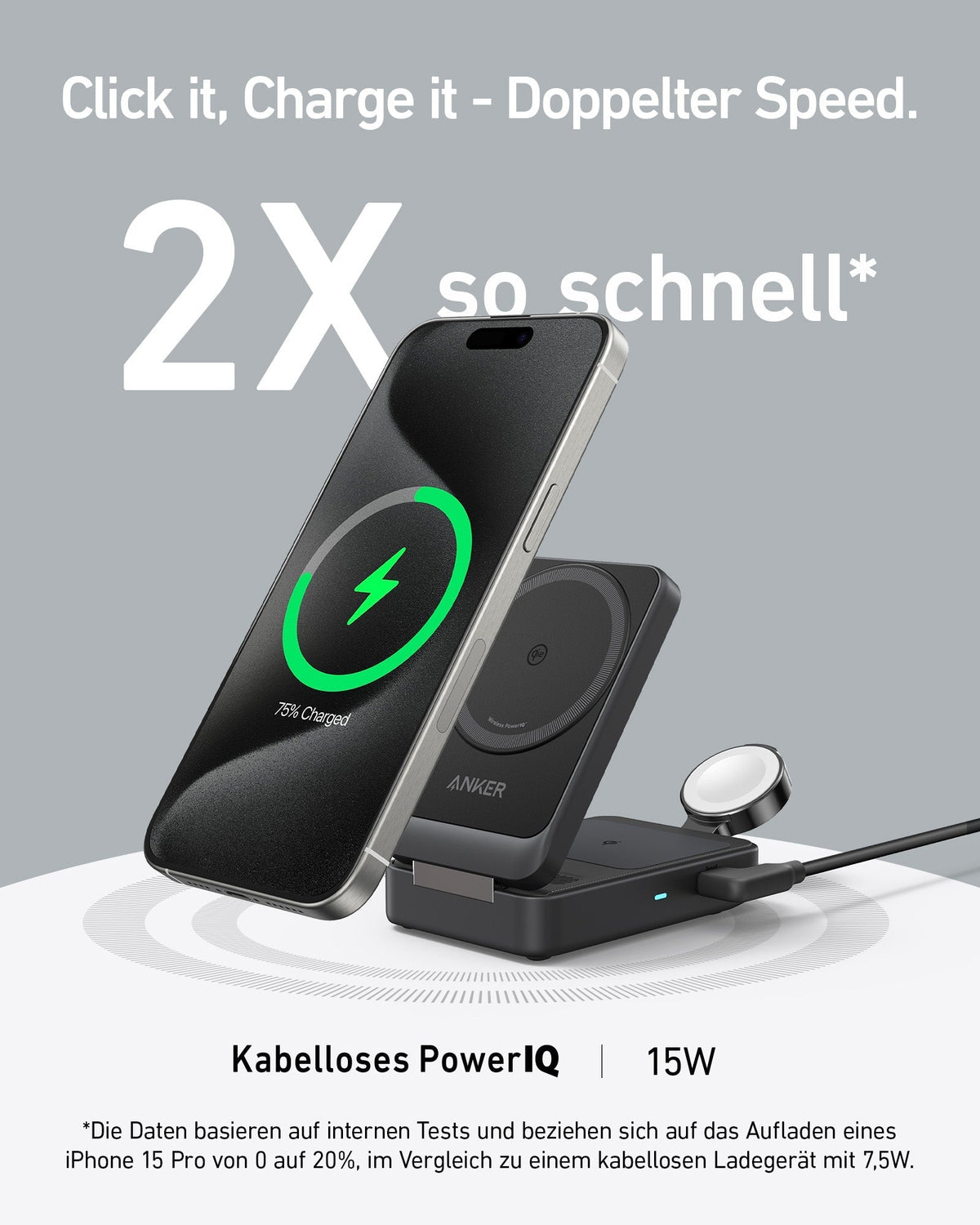 ANKERXI MagGo wireless Charging Station (Foldable 3-in-1) black