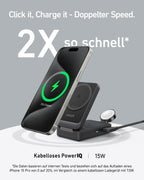 ANKERXI MagGo wireless Charging Station (Foldable 3-in-1) + ANKERXI MagGo Power Bank (10K) black