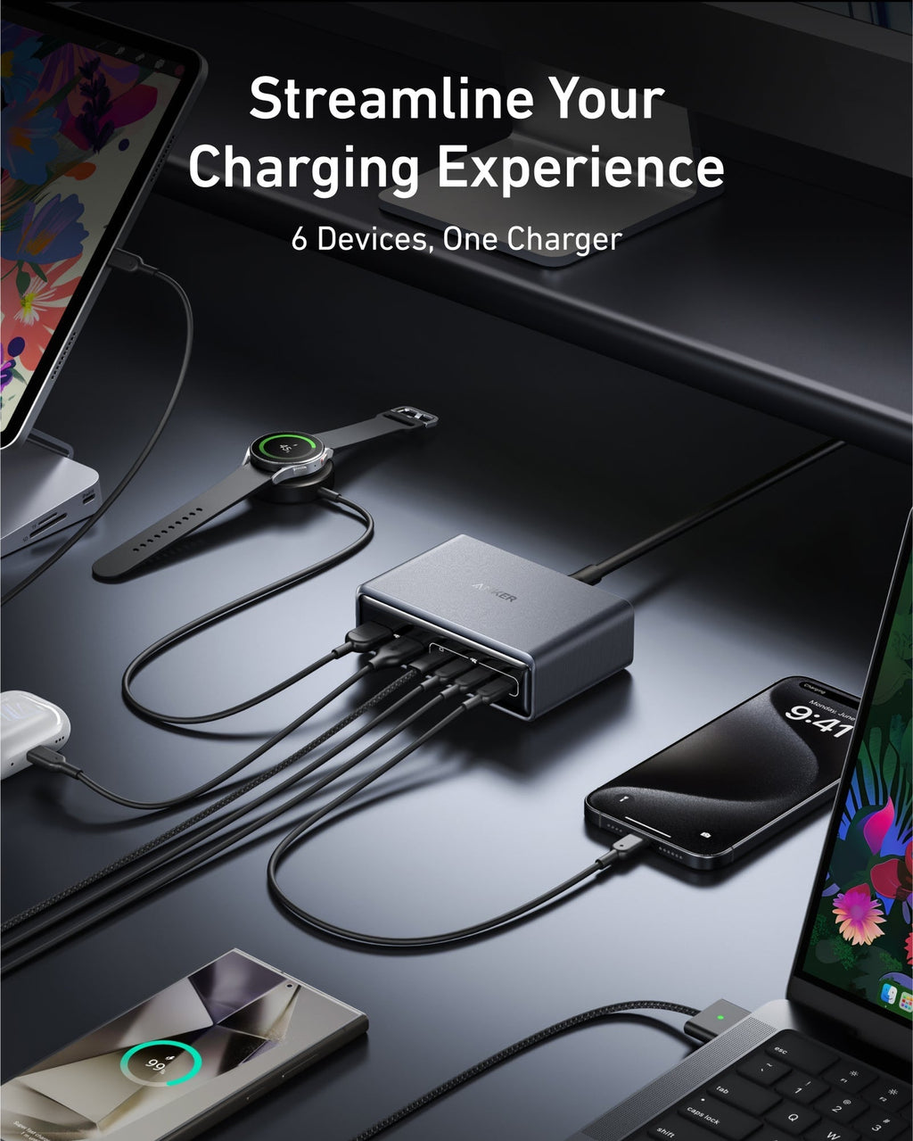 ANKERXI Prime Charger (200W, 6 Ports, GaN)