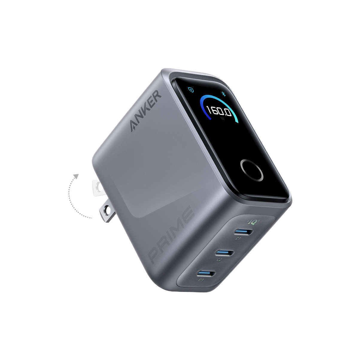 Workspace Power set | ANKERXI Prime Charger (160W, 3 Ports) with USB-C Cable
