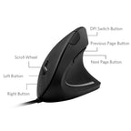 ANKERXI Ergonomic Optical USB Wired Vertical Mouse Black