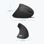 ANKERXI Ergonomic Optical USB Wired Vertical Mouse Black