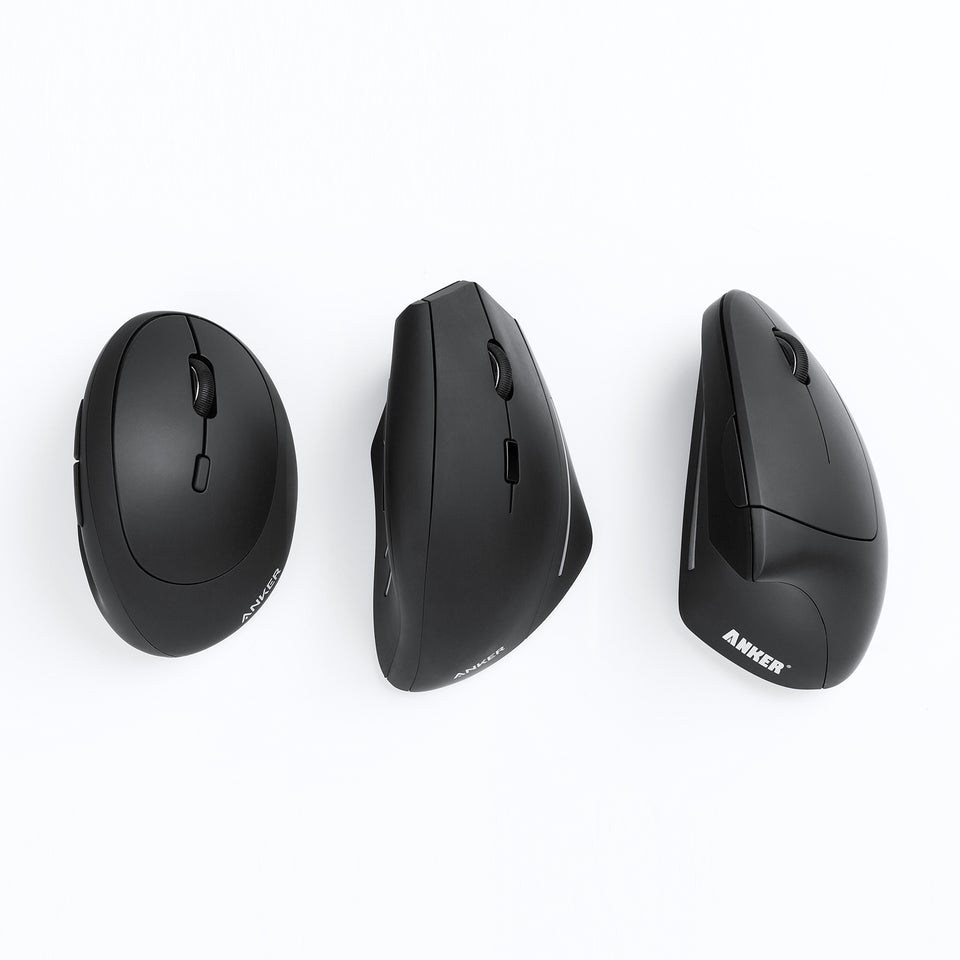 ANKERXI Ergonomic Optical USB Wired Vertical Mouse Black