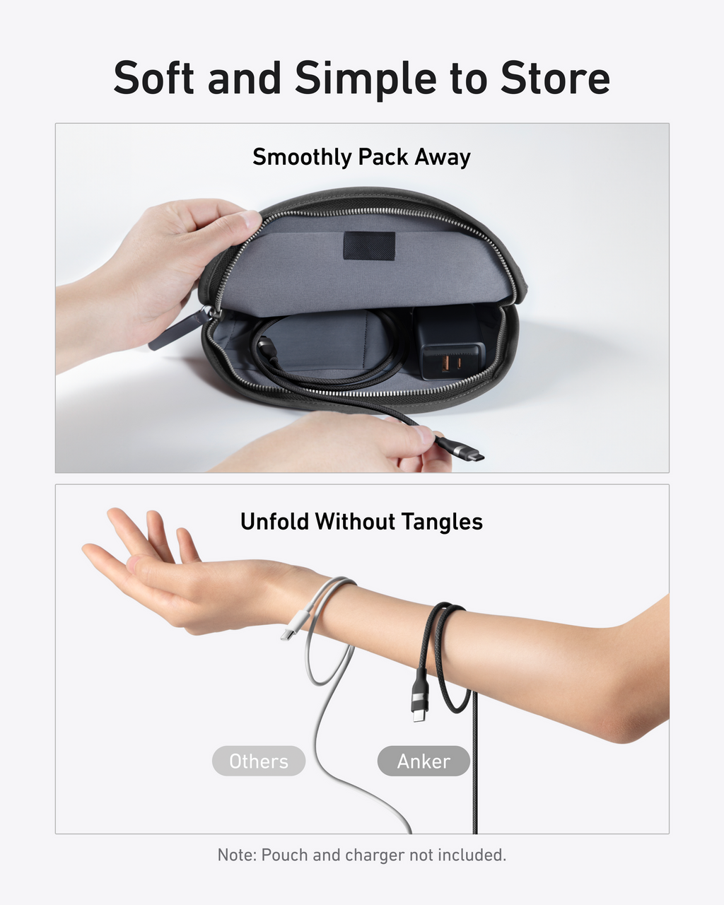 ANKERXI Power Bank (25K, 165W, Built-In Cables) with 240W USB-C Cable