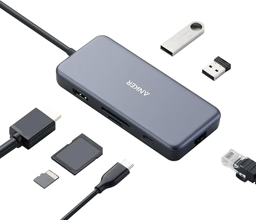 ANKERXI PowerExpand+ 7-i-1 USB-C PD Ethernet-Hub Silver - Default Title