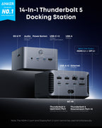 ANKERXI Prime TB5 docking station (14-i-1, 8K, Thunderbolt 5) + MagGo Power Bank (10K, 35W, for Apple Watch)