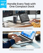ANKERXI Nano Docking Station (13-in-1, Triple Display, Built-In Removable Hub)