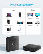 ANKERXI HDMI Switch (2 in 1 Out, 4K HDMI)