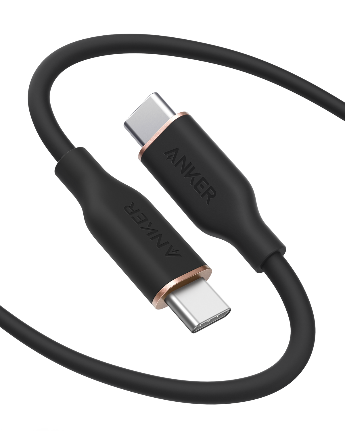 ANKERXI 643 USB-C to USB-C Cable (Flow, Silicone) Gift 6ft / Midnight Black - Default Title