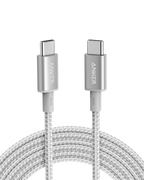 New Nylon USB-C to USB-C 100W Cable (10 ft) - Silver