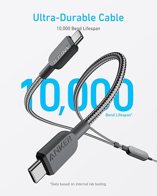 ANKERXI Laptop Power Bank (25K, 165W, built-in and utdragbara cables) + ANKERXI 2-i-1 USB-C to USB-C-cable (1,2m, 140W, braided)