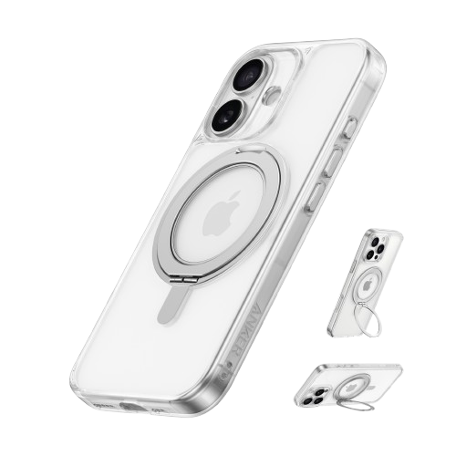 ANKERXI MagGo Magnetic Phone Case with Stand (360° Ring Stand, for iPhone 16) Transparent / iPhone 16 Pro - Default Title