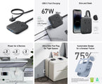 ANKERXI Nano Charging Station (6-in-1, 67W) Black Stone