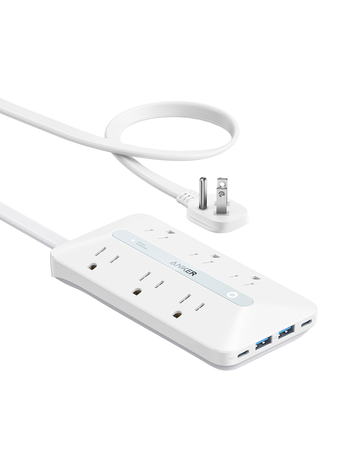 ANKERXI USB Power Strip (10-in-1, 20W) - White