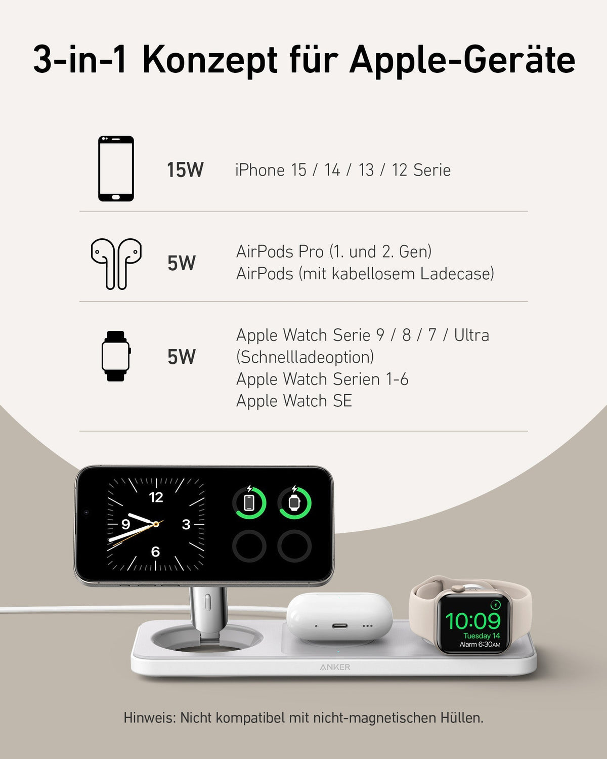 ANKERXI MagGo wireless Charging Station (3-in-1 Pad)
